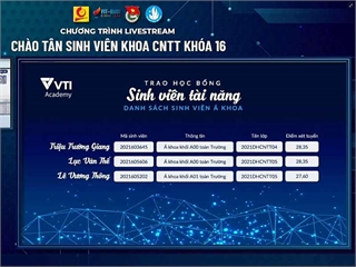 Khoa Công nghệ thông tin vinh danh Tân thủ khoa, Á khoa năm 2021