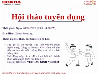 Hội thảo việc làm của Công ty Honda Việt Nam dành cho SV Đại học K13 và SV đã tốt nghiệp