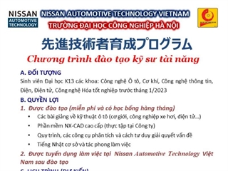 Triển khai Chương trình hợp tác Đào tạo trước tuyển dụng (HaUI- Nissan) khóa 8+