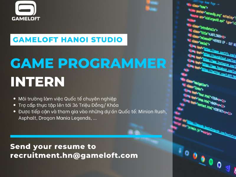 Công ty Gameloft tuyển dụng thực tập Lập trình Game