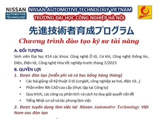 Triển khai Chương trình hợp tác Đào tạo trước tuyển dụng (HaUI- Nissan) Khóa 9