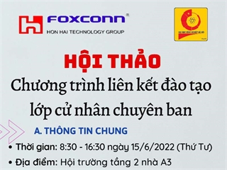 Tổ chức chương trình liên kết đào tạo cử nhân chuyên ban cho Tập đoàn KHKT Hồng Hải năm 2022