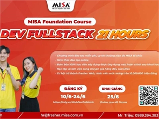 Đăng ký MISA Foundation Course - Web Dev Fullstack 21 hours