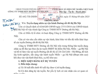 Tuyển dụng nhân sự vận hành đường sắt đô thị Hà Nội