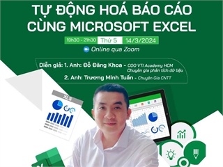 Đăng ký tham dự Workshop Online "Tự động hóa báo cáo cùng Microsoft Excel"