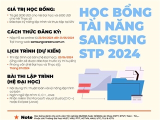 Chương trình Học bổng tài năng STP và thực tập sinh 2024 IT_HAUI