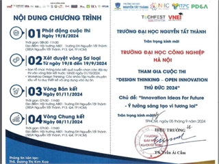 Tham gia cuộc thi Design thinking Open Innovation Thủ Đức 2024 - Trường Đại học Nguyễn Tất Thành