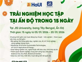 Đăng ký tham gia chương trình trao đổi sinh viên tại Đại học JIS - Ấn Độ