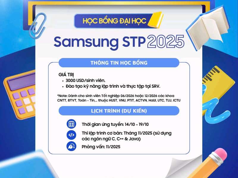 Chương trình Học bổng Tài năng Samsung – STP 2025