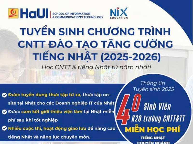 Tuyển sinh chương trình CNTT đào tạo tăng cường tiếng Nhật (2025-2026)