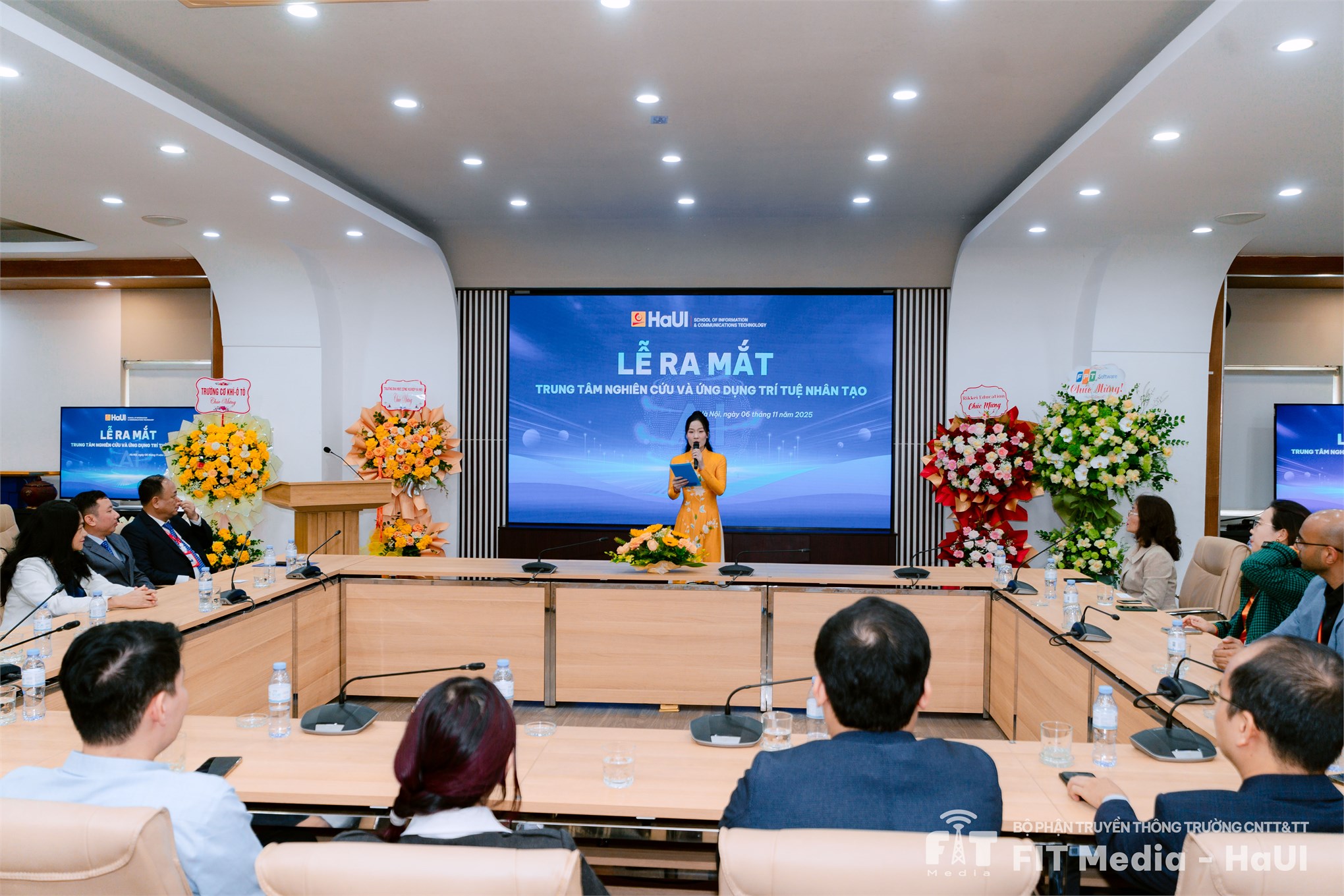 Lễ ra mắt Trung tâm Nghiên cứu và Ứng dụng trí tuệ nhân tạo - Bước tiến chiến lược trong hệ sinh thái đổi mới sáng tạo của HaUI