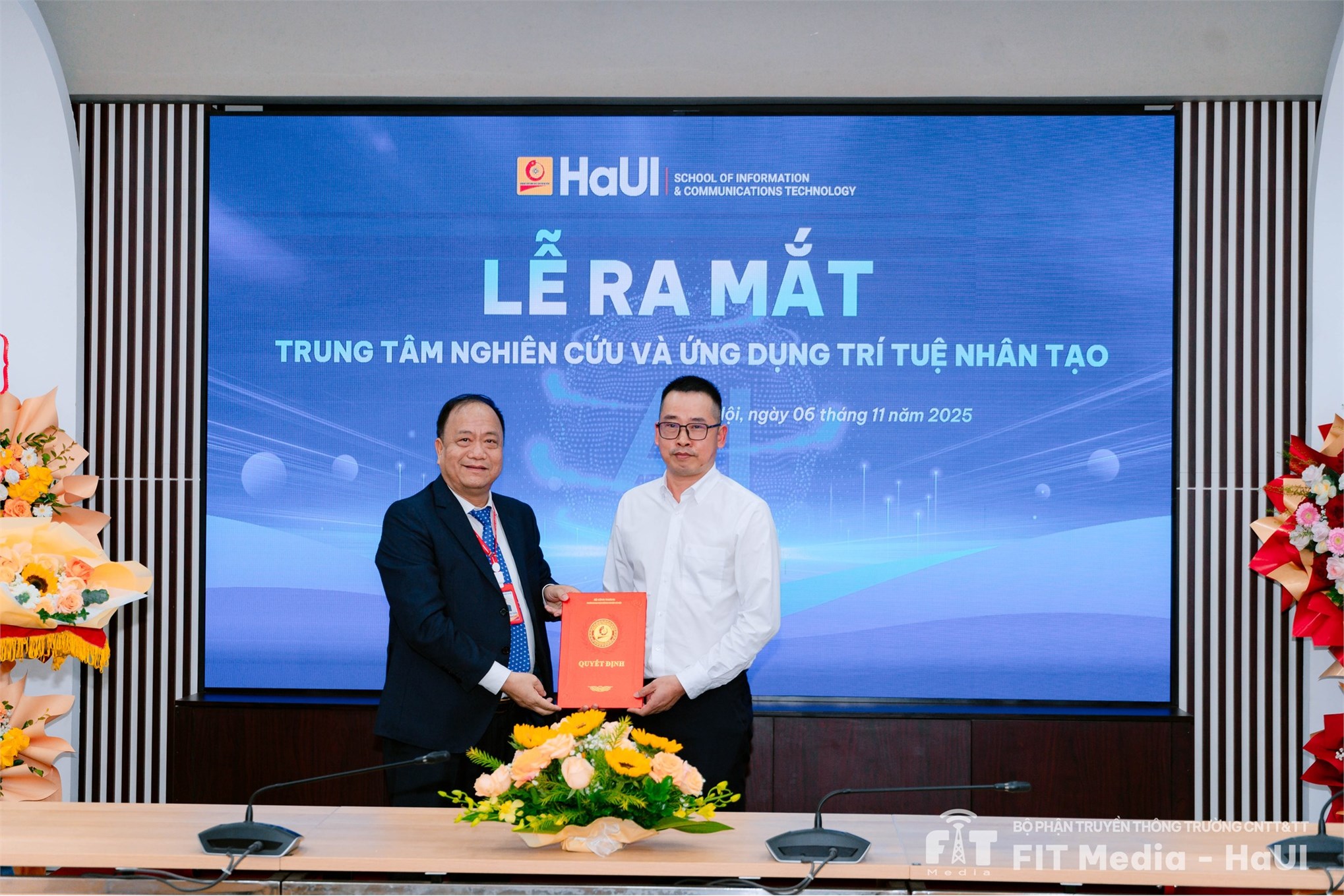 Lễ ra mắt Trung tâm Nghiên cứu và Ứng dụng trí tuệ nhân tạo - Bước tiến chiến lược trong hệ sinh thái đổi mới sáng tạo của HaUI