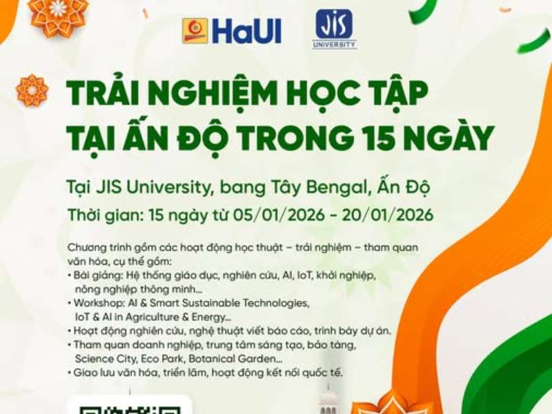 Đăng ký tham gia chương trình trao đổi sinh viên tại Đại học JIS - Ấn Độ