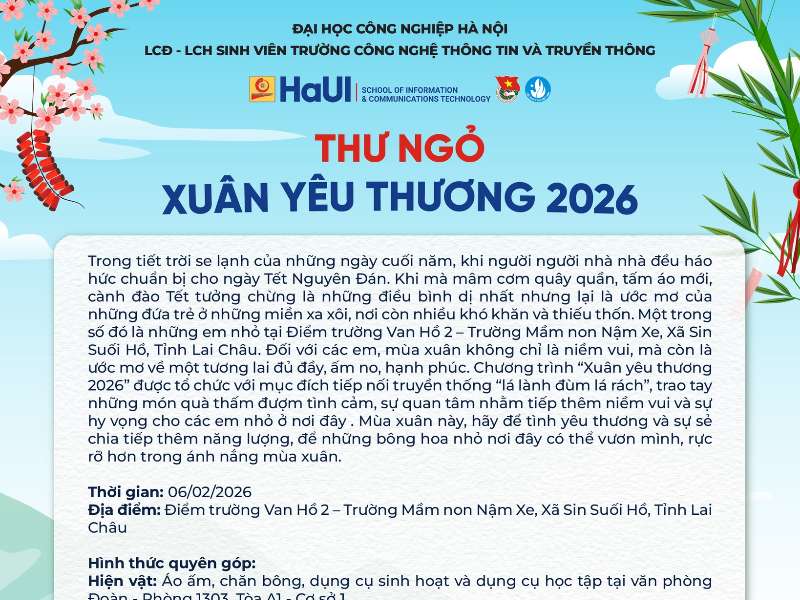Thư ngỏ Chương trình thiện nguyện “Xuân Yêu Thương 2026”