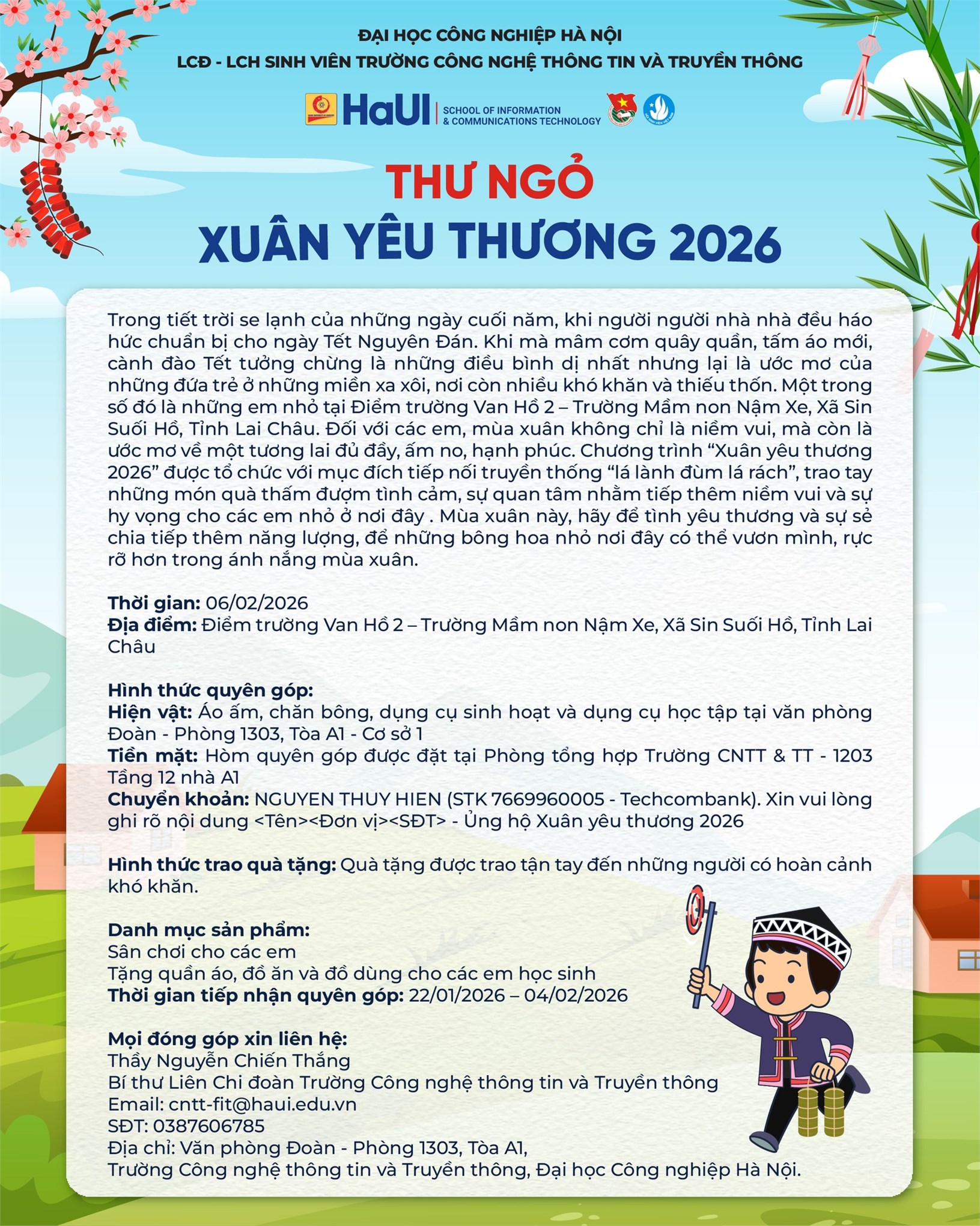 Thư ngỏ Chương trình thiện nguyện “Xuân Yêu Thương 2026”