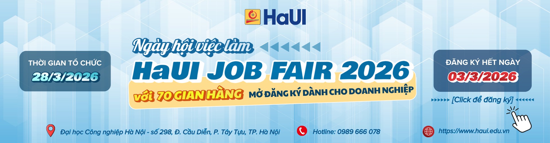 HaUI Job Fair 2026 – Kết nối hôm nay, vững bước ngày mai.