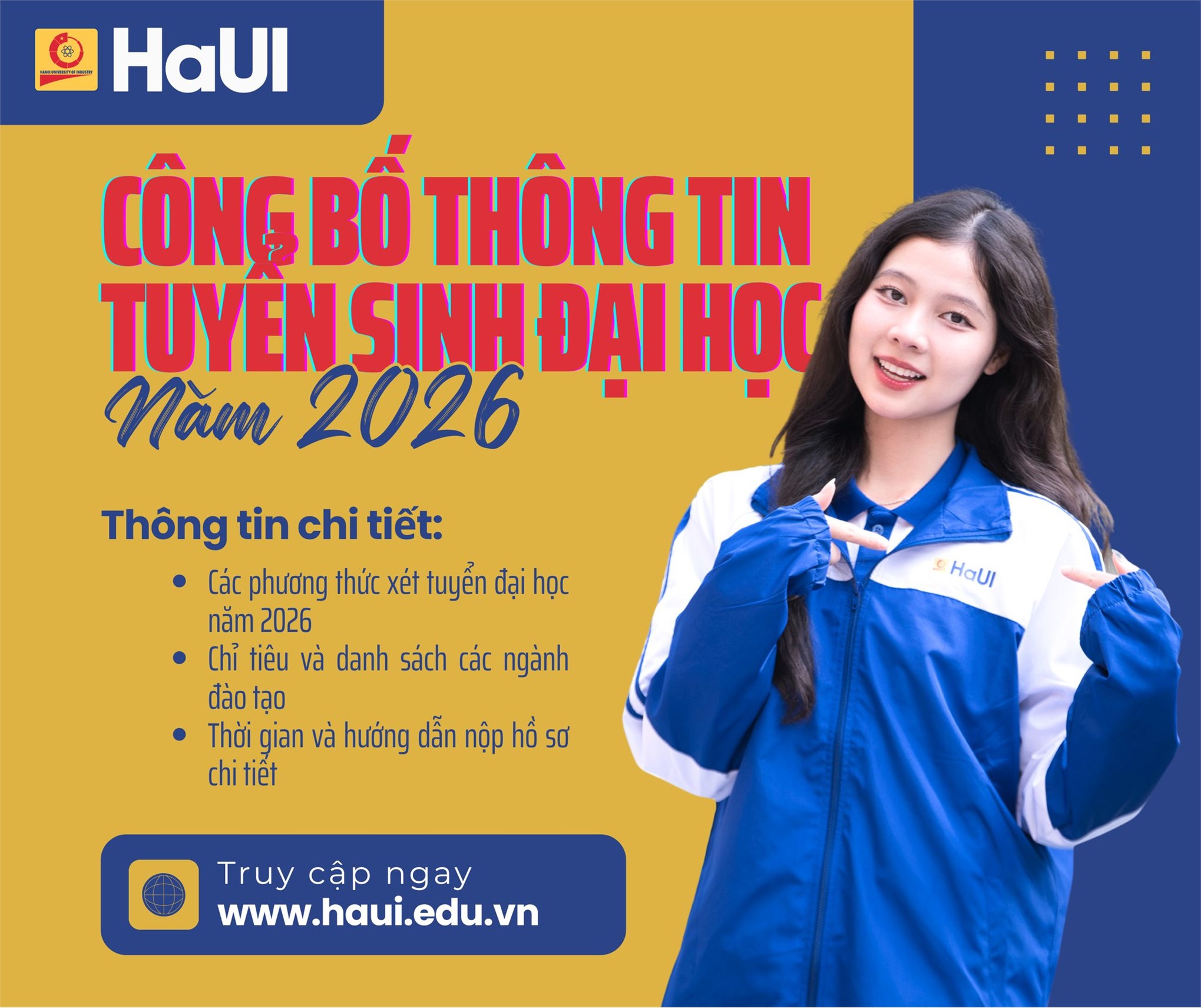 Đại học Công nghiệp Hà Nội công bố Thông tin tuyển sinh trình độ đại học năm 2026
