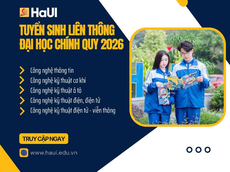 Thông báo tuyển sinh liên thông Đại học năm 2026