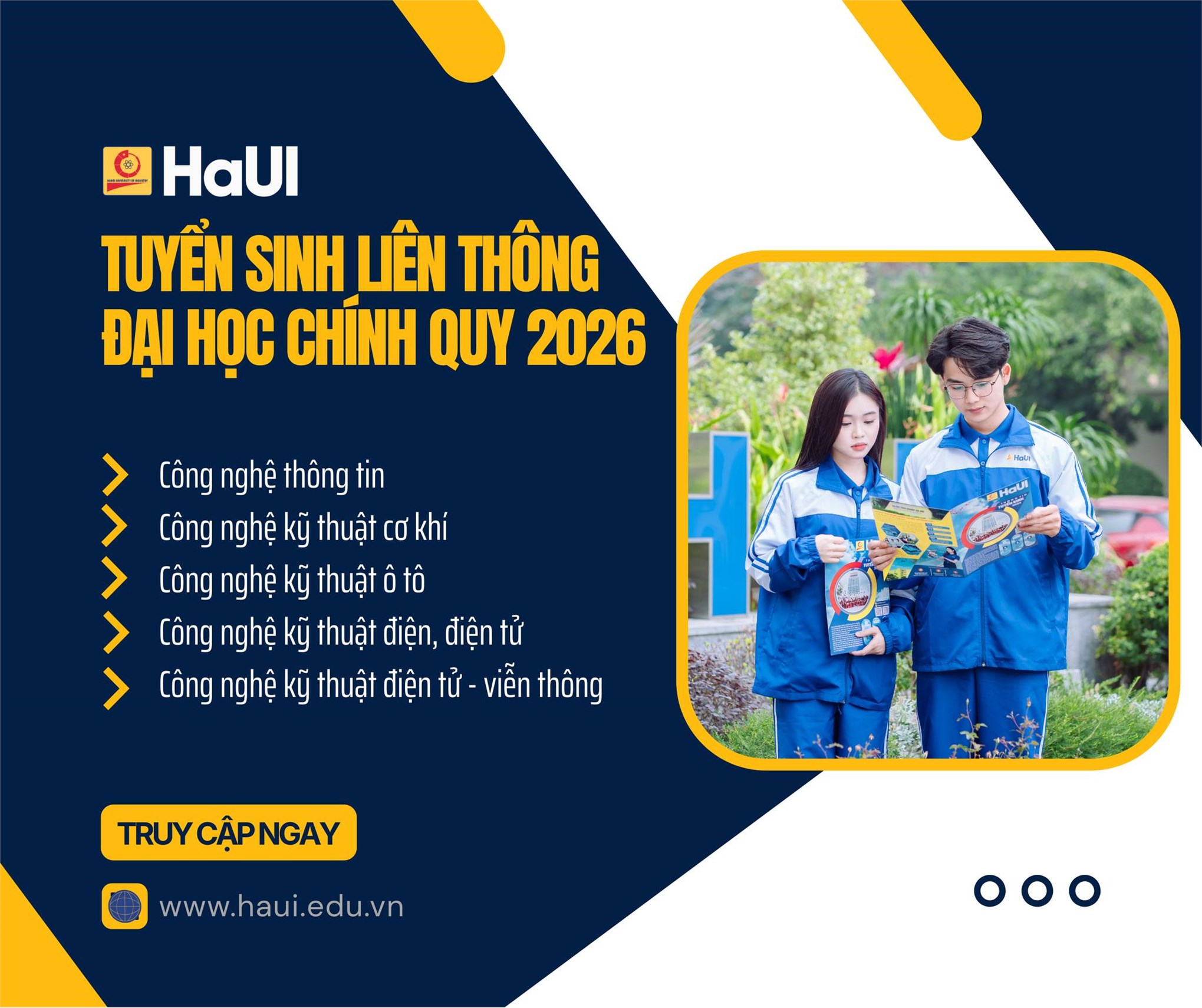 Thông báo tuyển sinh liên thông Đại học năm 2026