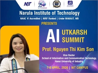 PGS.TS. Nguyễn Thị Kim Sơn cùng sinh viên Trường CNTT&TT, Đại học Công nghiệp Hà Nội tham dự và trình bày báo cáo trực tuyến tại Hội nghị quốc tế AI Utkarsh 2026 (Ấn Độ)