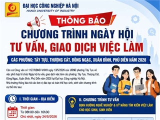 Thông báo chương trình Ngày hội tư vấn, giao dịch việc làm năm 2026 tại Đại học Công nghiệp Hà Nội