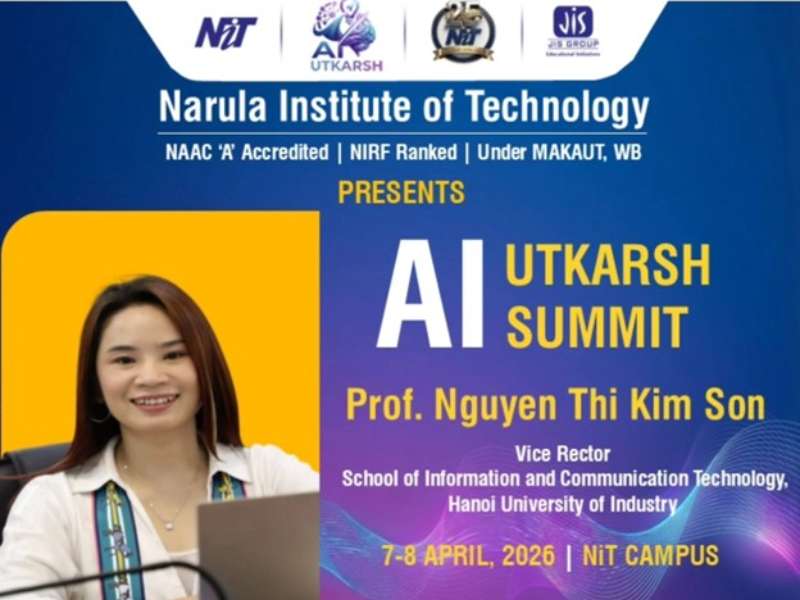 PGS.TS. Nguyễn Thị Kim Sơn cùng sinh viên Trường CNTT&TT, Đại học Công nghiệp Hà Nội tham dự và trình bày báo cáo trực tuyến tại Hội nghị quốc tế AI Utkarsh 2026 (Ấn Độ)