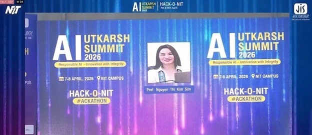 PGS.TS. Nguyễn Thị Kim Sơn cùng sinh viên Trường CNTT&TT, Đại học Công nghiệp Hà Nội tham dự và trình bày báo cáo trực tuyến tại Hội nghị quốc tế AI Utkarsh 2026 (Ấn Độ)