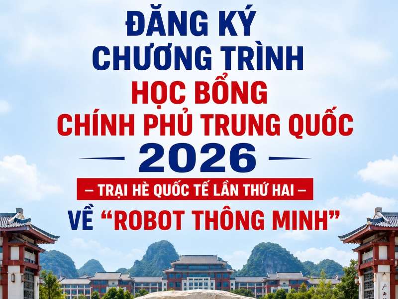 Đăng ký chương trình học bổng Chính phủ Trung Quốc 2026 – Trại hè quốc tế lần thứ hai về “Robot thông minh”