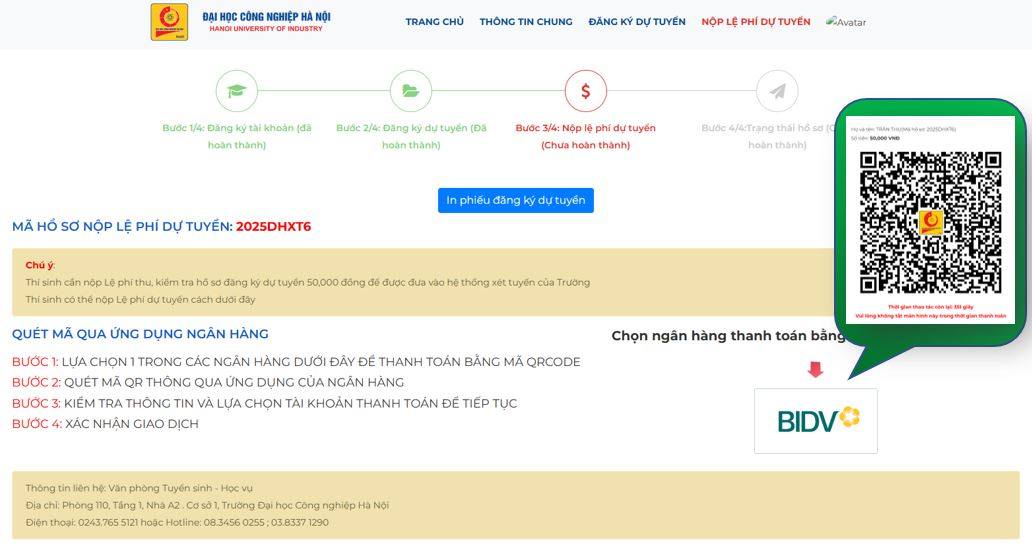 Hướng dẫn đăng ký xét tuyển đại học chính quy năm 2026 trên hệ thống của Đại học Công nghiệp Hà Nội