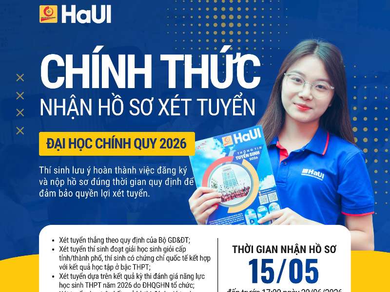 Thông báo tiếp nhận hồ sơ xét tuyển đại học chính quy năm 2026