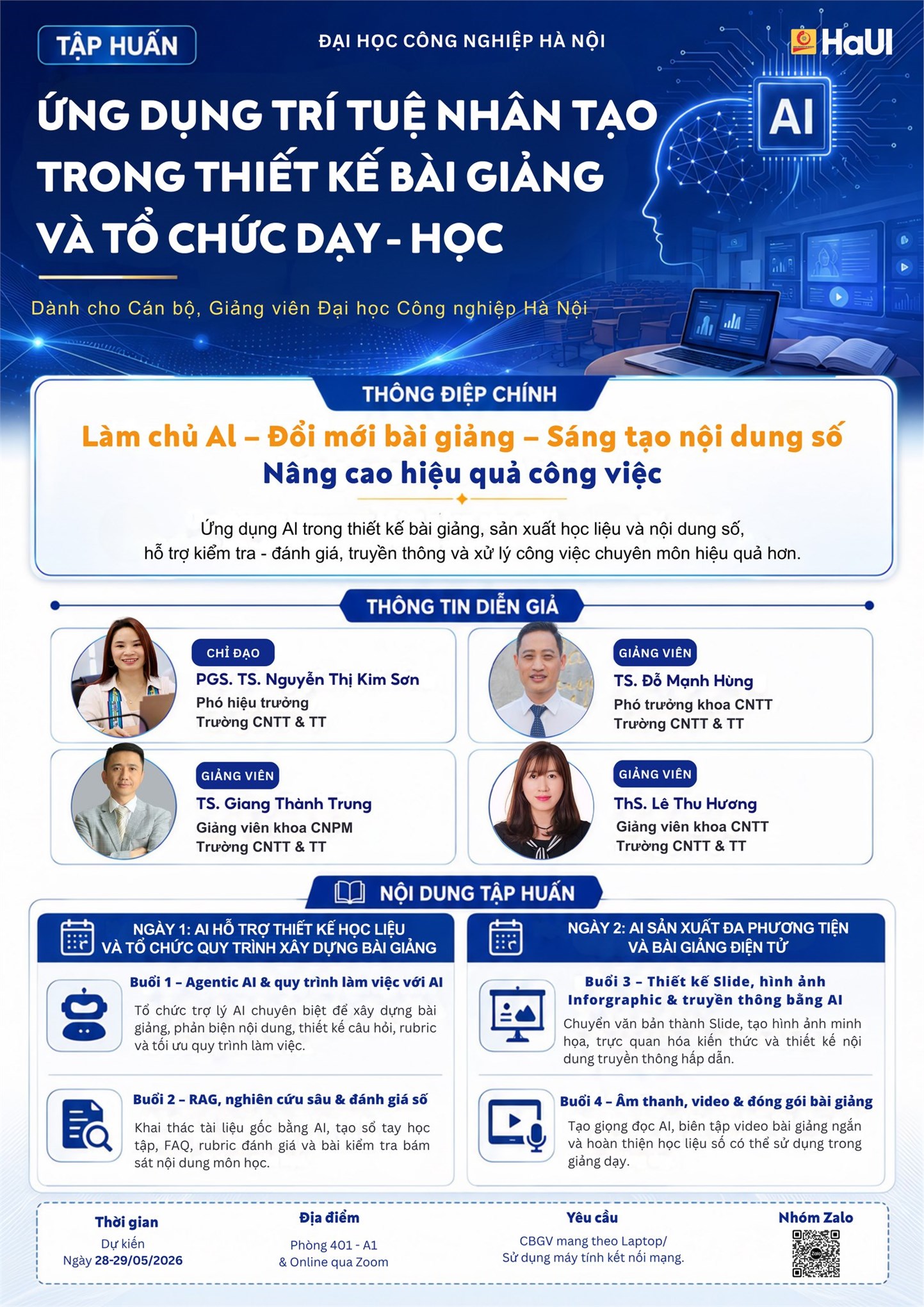 Tập huấn “Ứng dụng trí tuệ nhân tạo trong thiết kế bài giảng và tổ chức dạy – học”