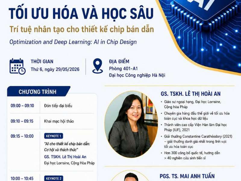 Thông báo hội thảo khoa học “Tối ưu hóa và học sâu"