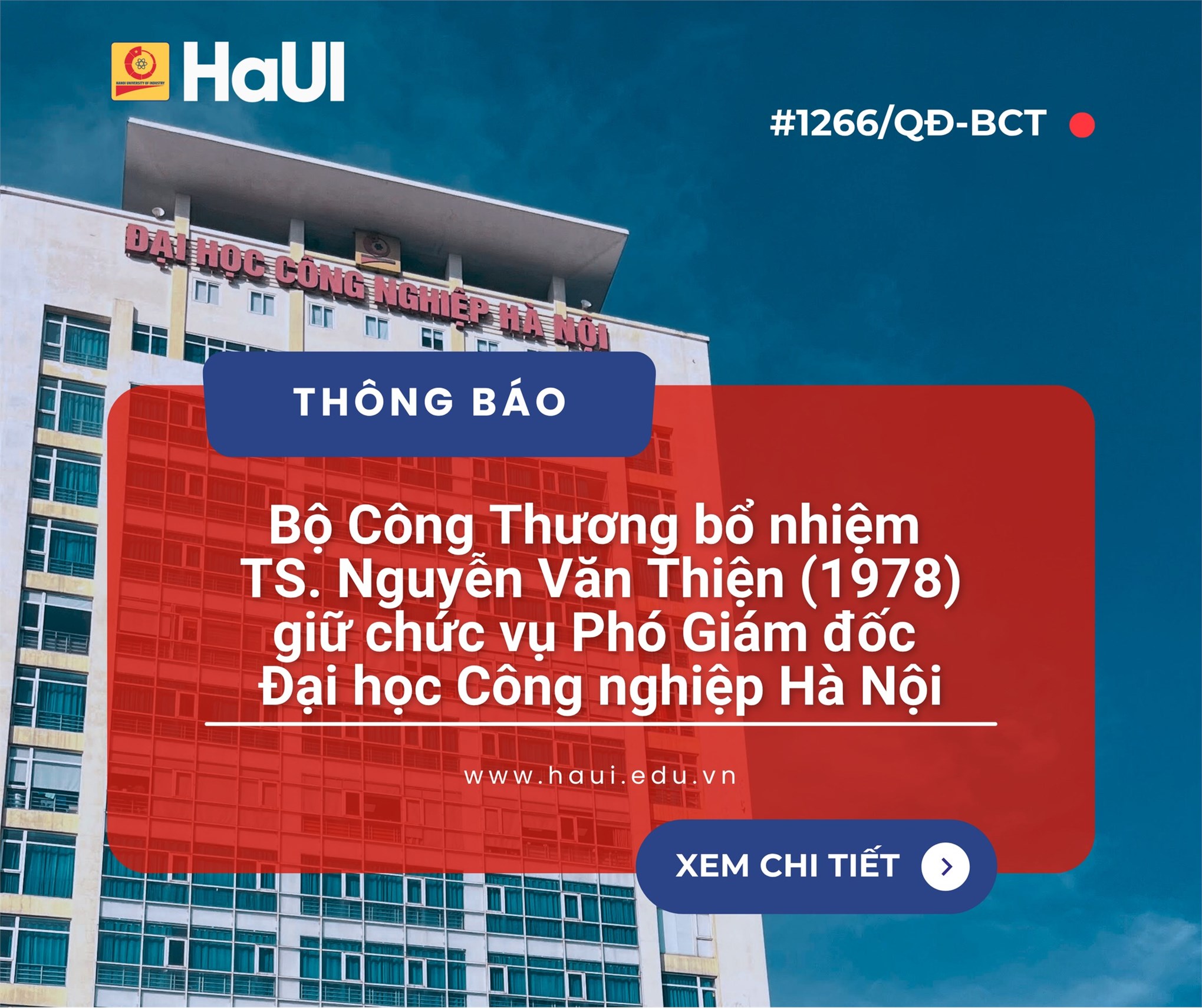 Thông báo về việc bổ nhiệm Ban Giám đốc Đại học Công nghiệp Hà Nội