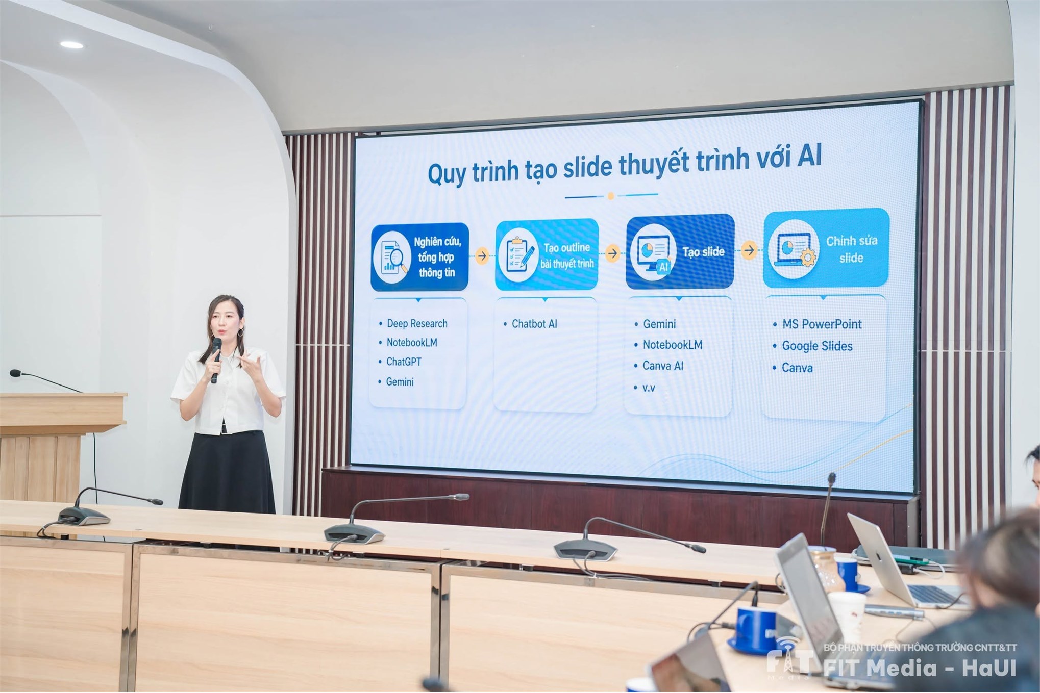 Trường Công nghệ Thông tin và Truyền thông đồng hành cùng Đại học Công nghiệp Hà Nội trong tập huấn ứng dụng trí tuệ nhân tạo trong thiết kế bài giảng và tổ chức dạy – học