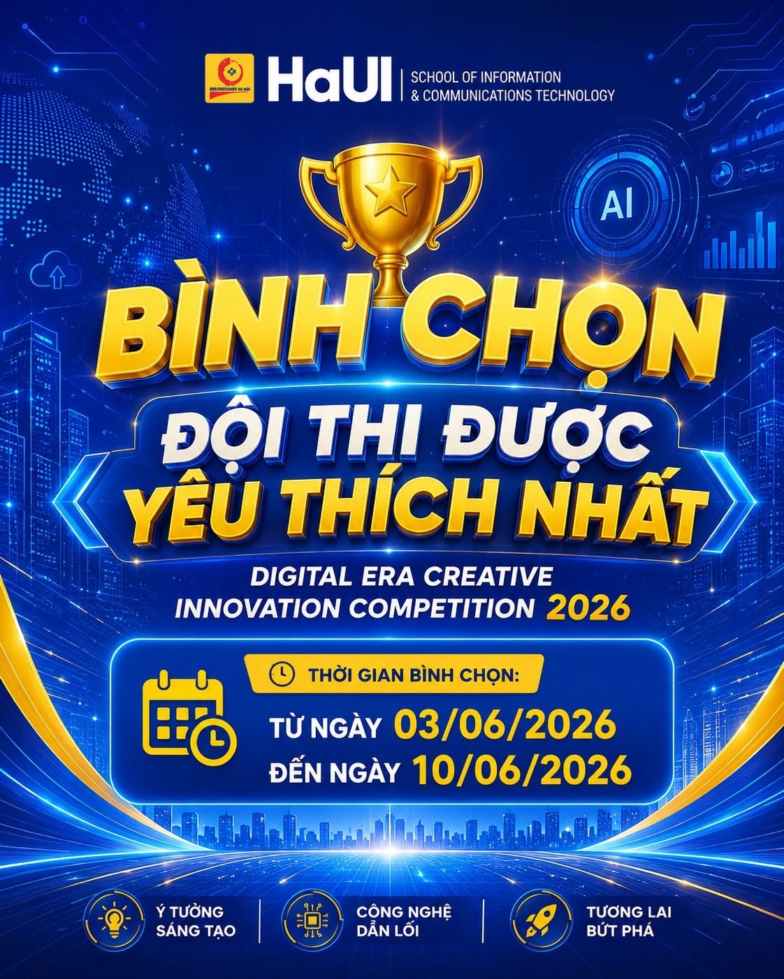 Bình chọn Đội thi được yêu thích nhất – Digital Era Creative Innovation Competition 2026