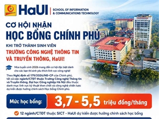 Cơ hội nhận Học bổng Chính phủ khi trở thành sinh viên Trường Công nghệ Thông tin và Truyền thông, HaUI
