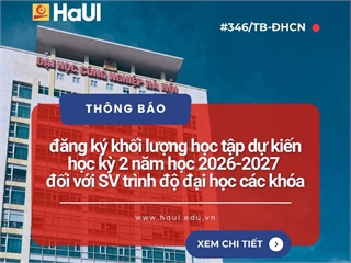 Thông báo đăng ký khối lượng học tập dự kiến học kỳ 2 năm học 2026–2027