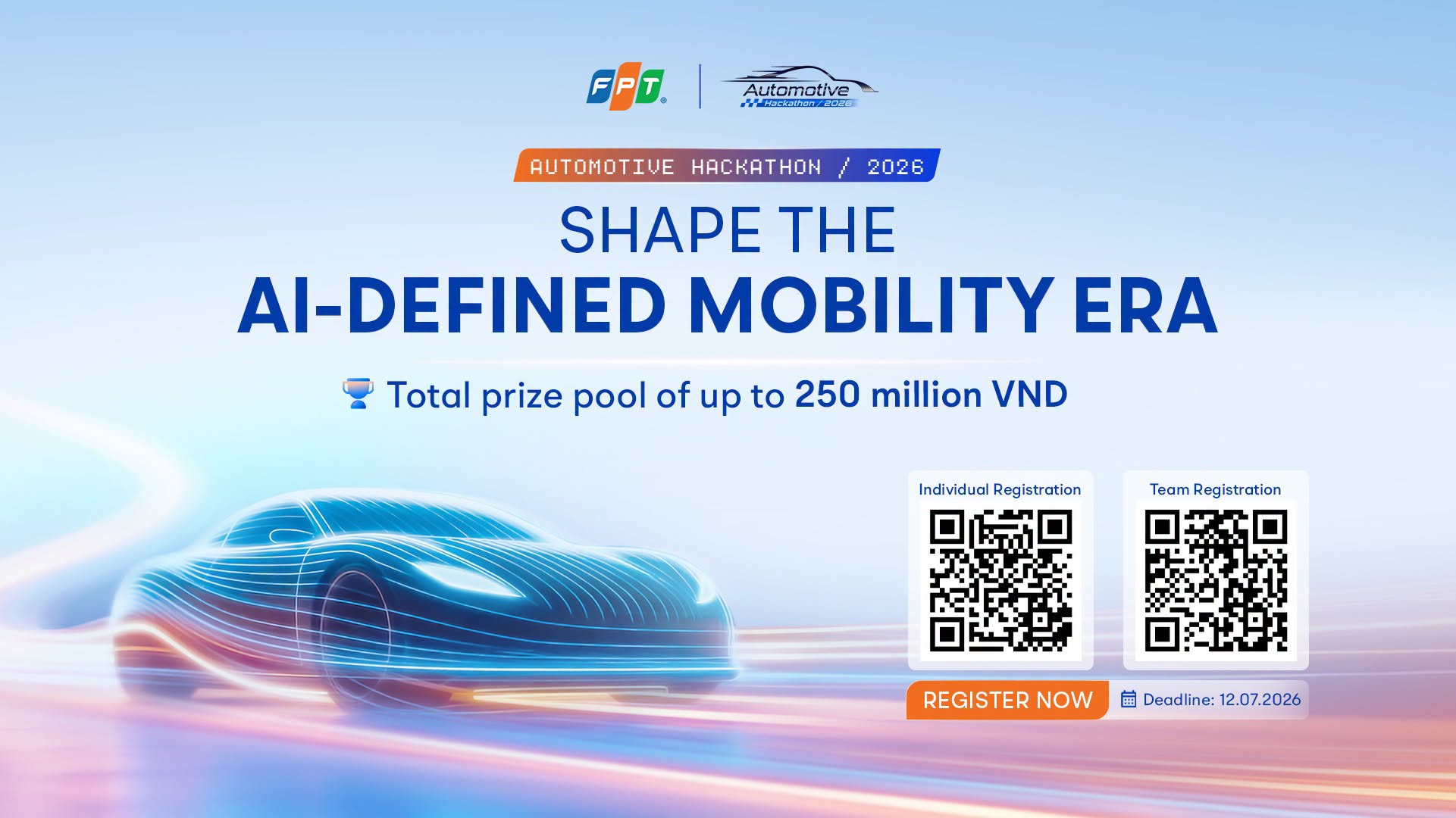 Tham gia Automotive Hackathon 2026 – Sân chơi công nghệ dành cho thế hệ kỹ sư tương lai với tổng giải thưởng lên đến 250 triệu đồng