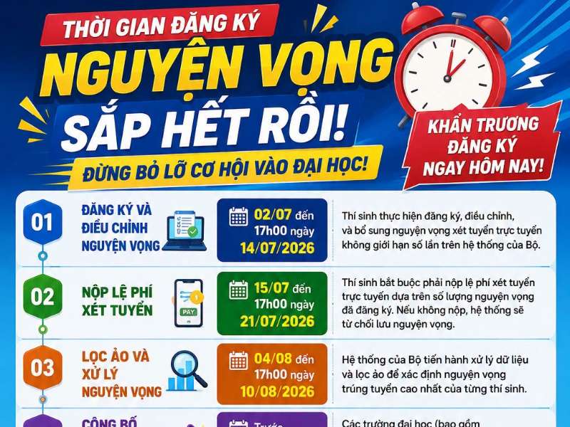 Bắt buộc đăng ký nguyện vọng xét tuyển Đại học 2026