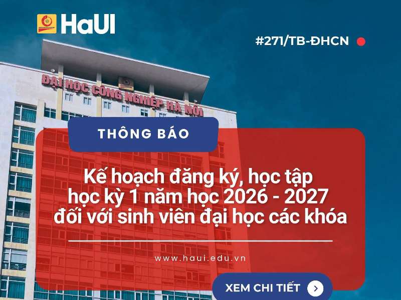 Thông báo kế hoạch đăng ký học tập học kỳ I năm học 2026–2027