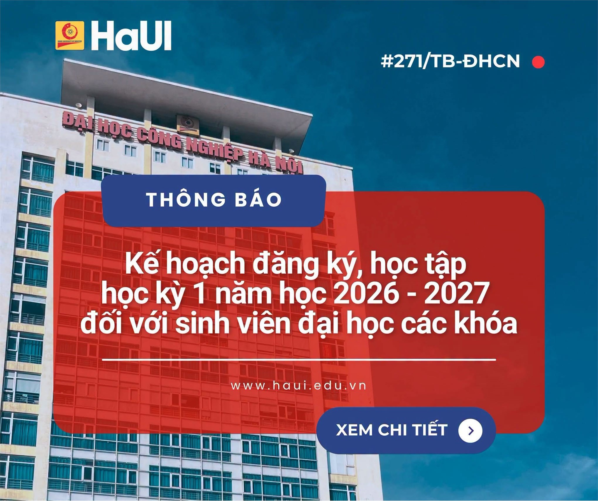 Thông báo kế hoạch đăng ký học tập học kỳ I năm học 2026–2027