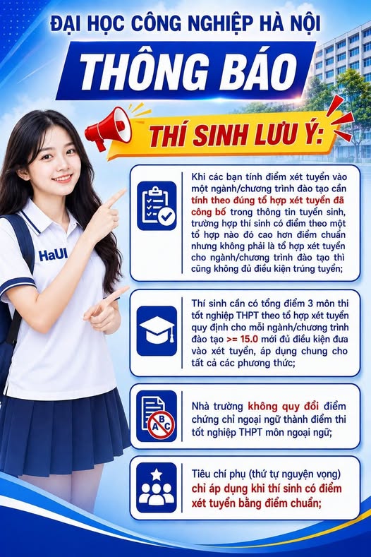 Thí sinh lưu ý khi xác định điểm xét tuyển đại học năm 2026