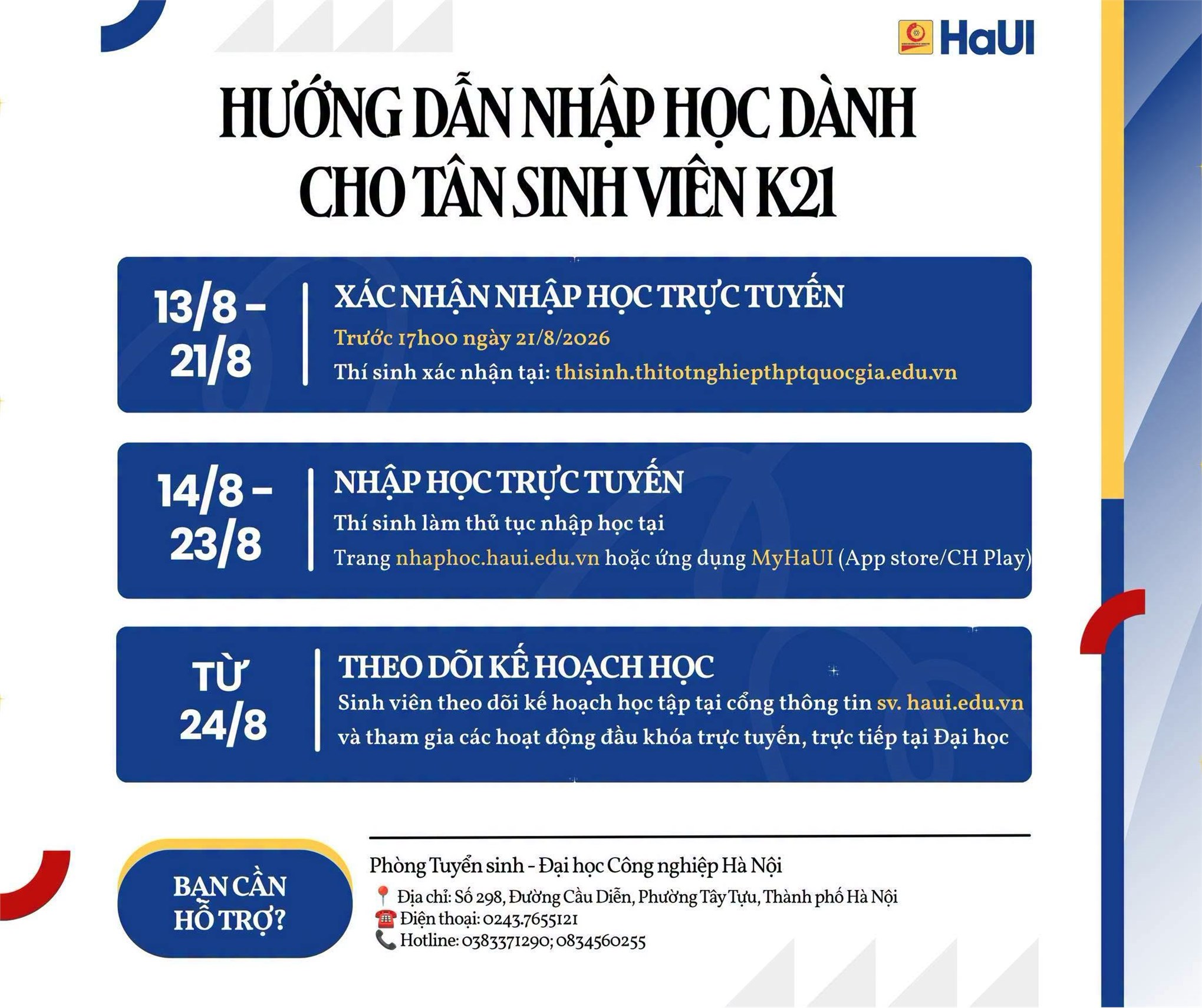 Hướng dẫn nhập học trực tuyến dành cho tân sinh viên năm 2026