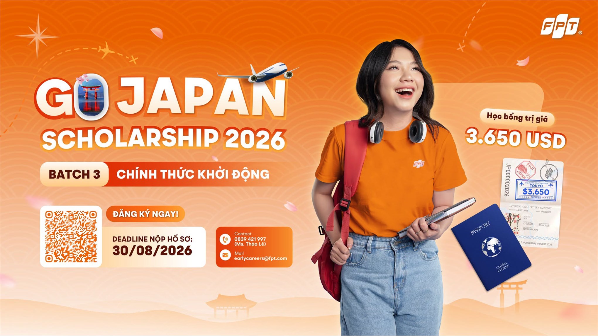 Go Japan Scholarship 2026 – Batch 3 chính thức mở đăng ký