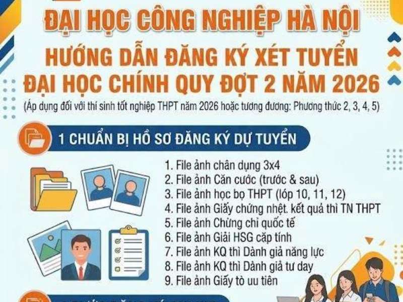 Hướng dẫn đăng ký xét tuyển đại học chính quy đợt 2 năm 2026