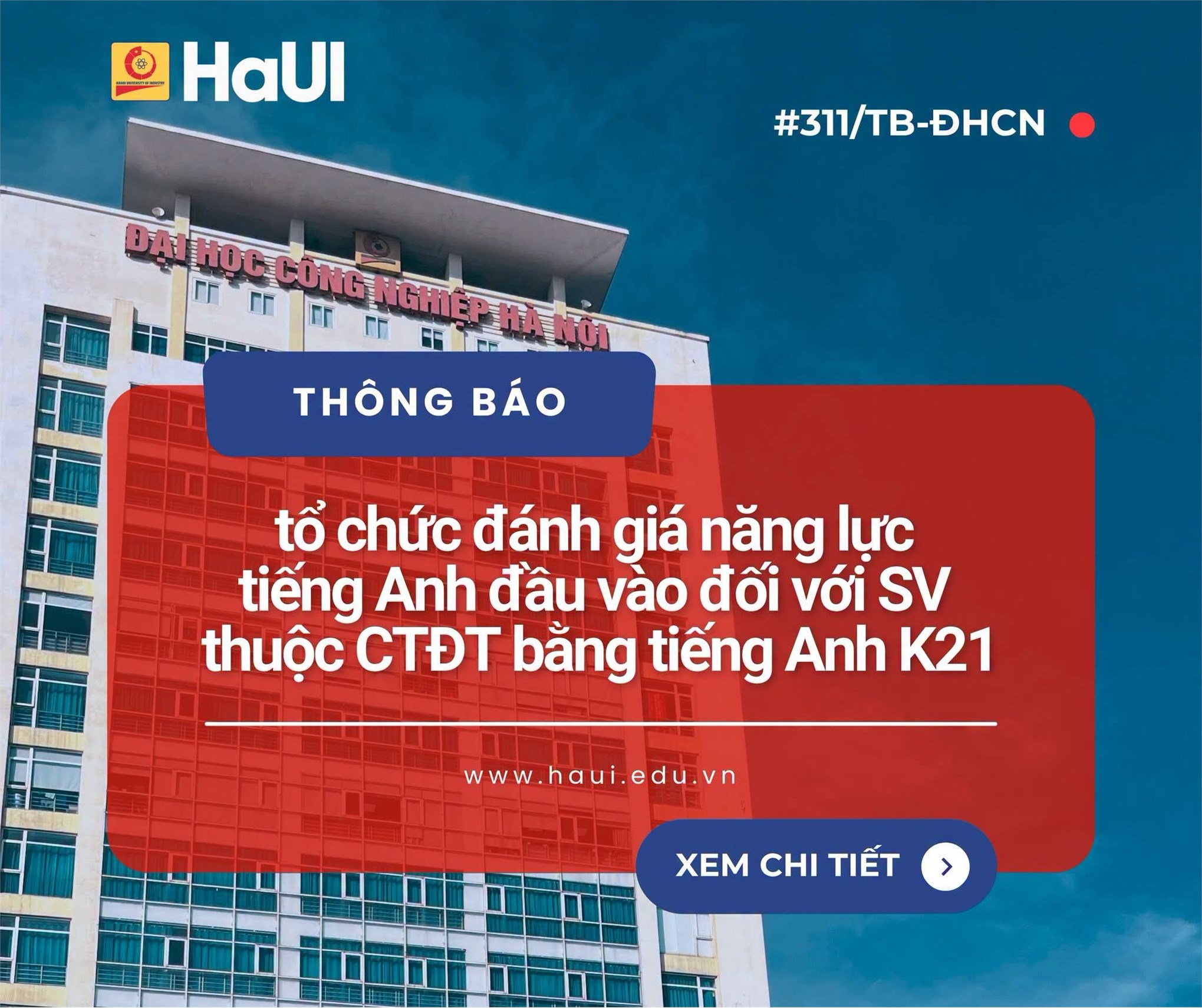 HaUI tổ chức đánh giá năng lực tiếng Anh đầu vào cho sinh viên đại học khóa 21