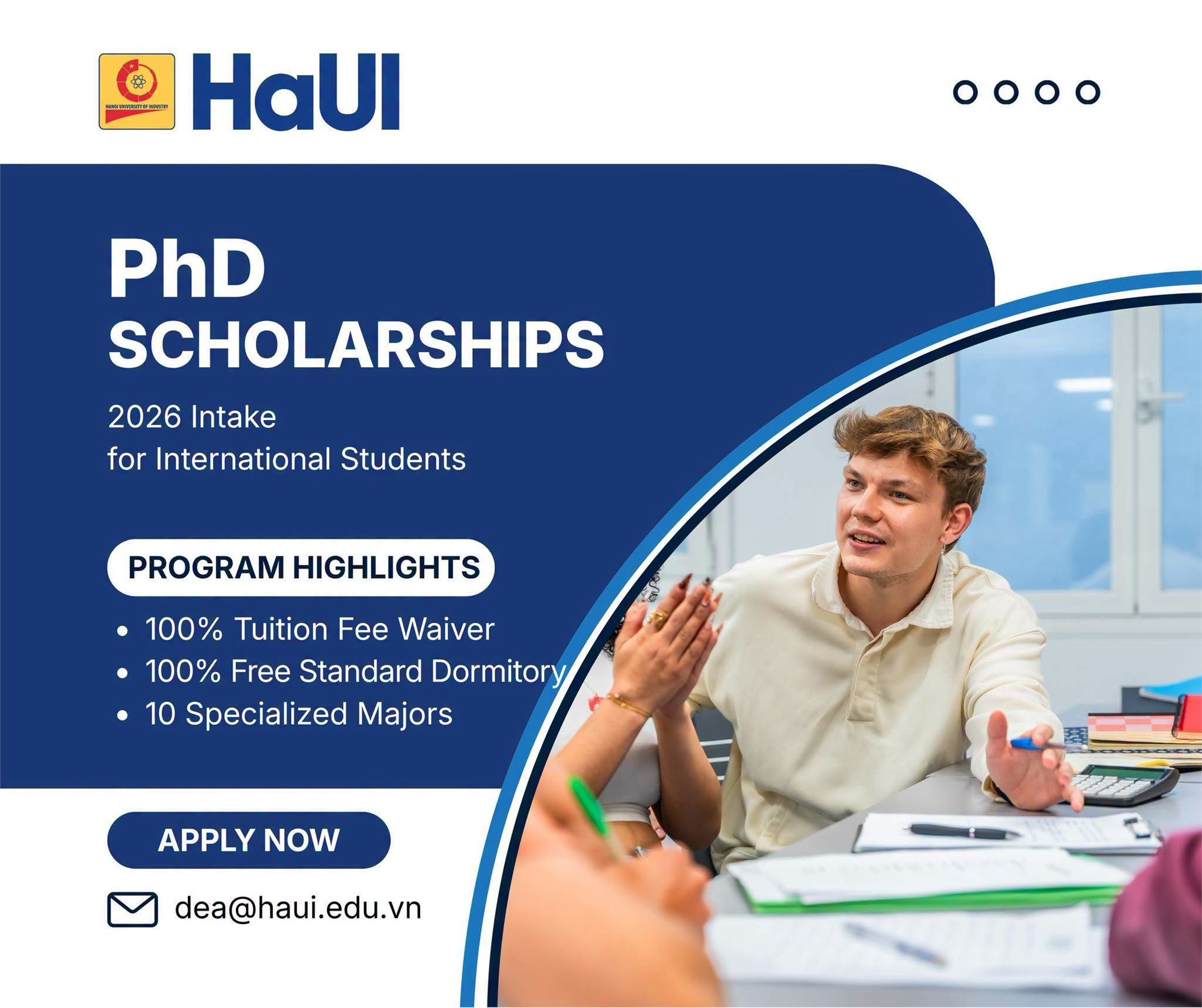 HaUI tuyển sinh và trao 05 học bổng toàn phần dành cho nghiên cứu sinh quốc tế năm 2026