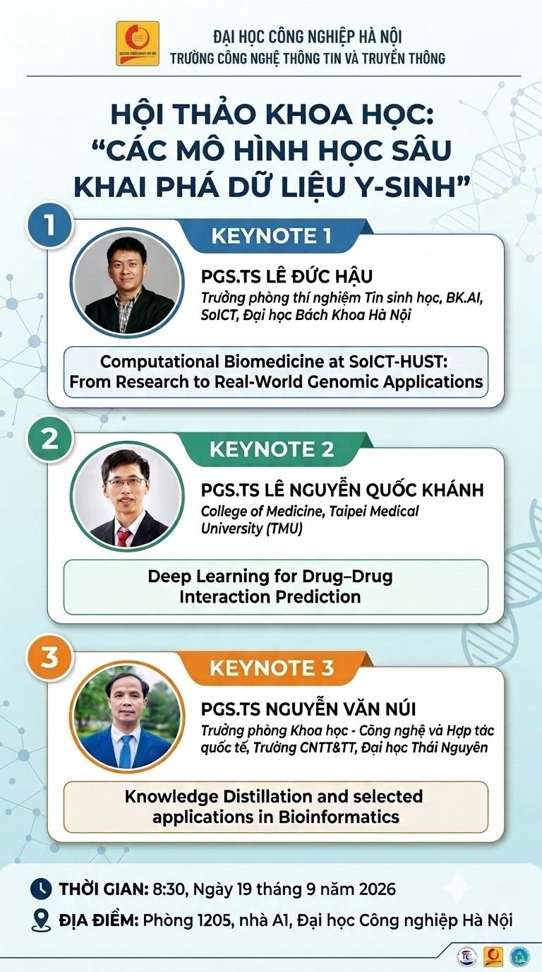 Hội thảo khoa học “Các mô hình học sâu khai phá dữ liệu y-sinh”