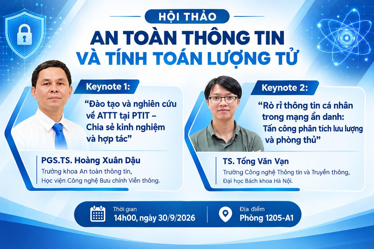 Thông báo tổ chức Hội thảo “An toàn thông tin và tính toán lượng tử”